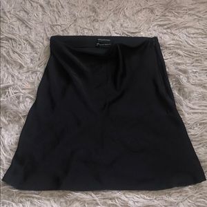 Black silk mini skirt